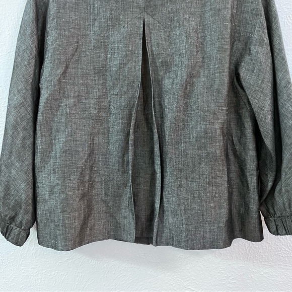 Talbots gray linen zip up blazer jacket - Picture 4 of 12